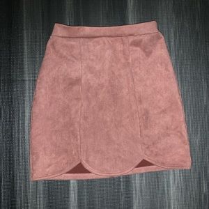 Suede scalloped skirt